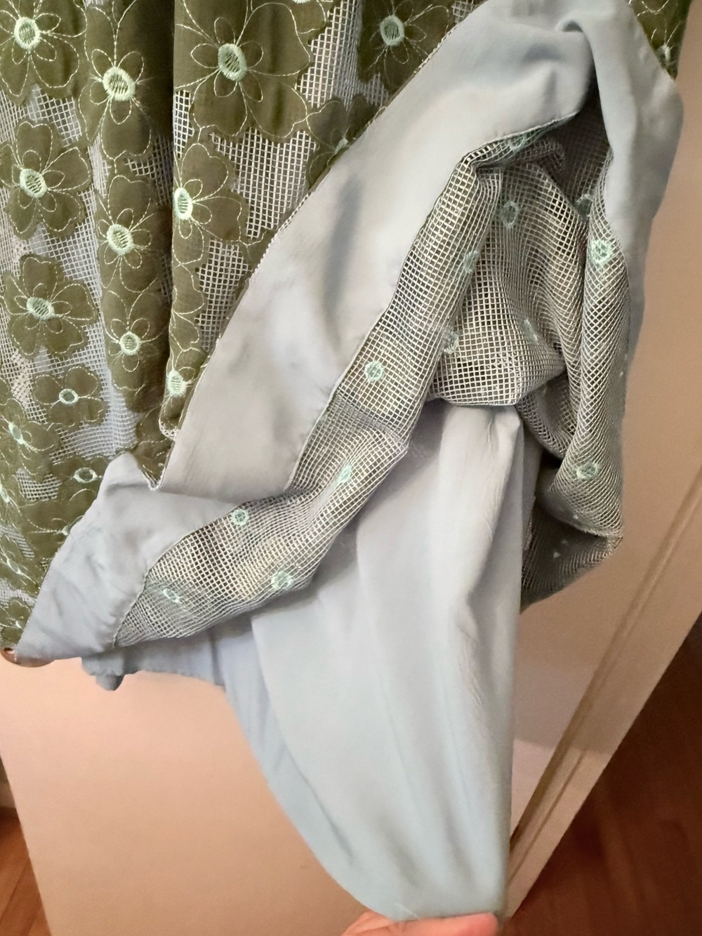 Essentiel Antwerp Gorgeous Lined Green/Blue Floral Midi Skirt - Picture 5 of 7